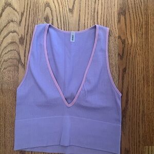 Elegant Lavender Deep V-Neck Tank Top
